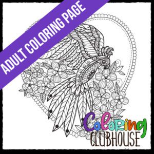 Bird Doily Zentangle Coloring Page for Adults