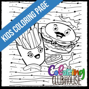 Burger Fries Food Coloring Page