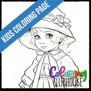 Cute Baby Girl in Bonnet Printable Coloring Page PDF