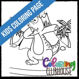 Dinosaur Dab Coloring Page