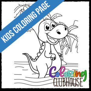 Dinosaur Swim Coloring Page
