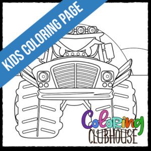 Mean Monster Truck Coloring Page for Kids