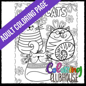 Silly Cat Love Coloring Page