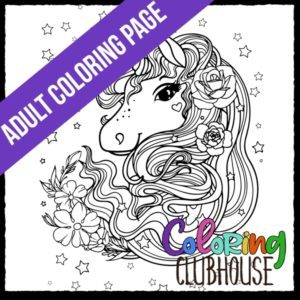Beautiful Unicorn Coloring Page for Adults