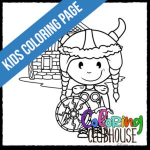Viking Shield Maiden Coloring Page